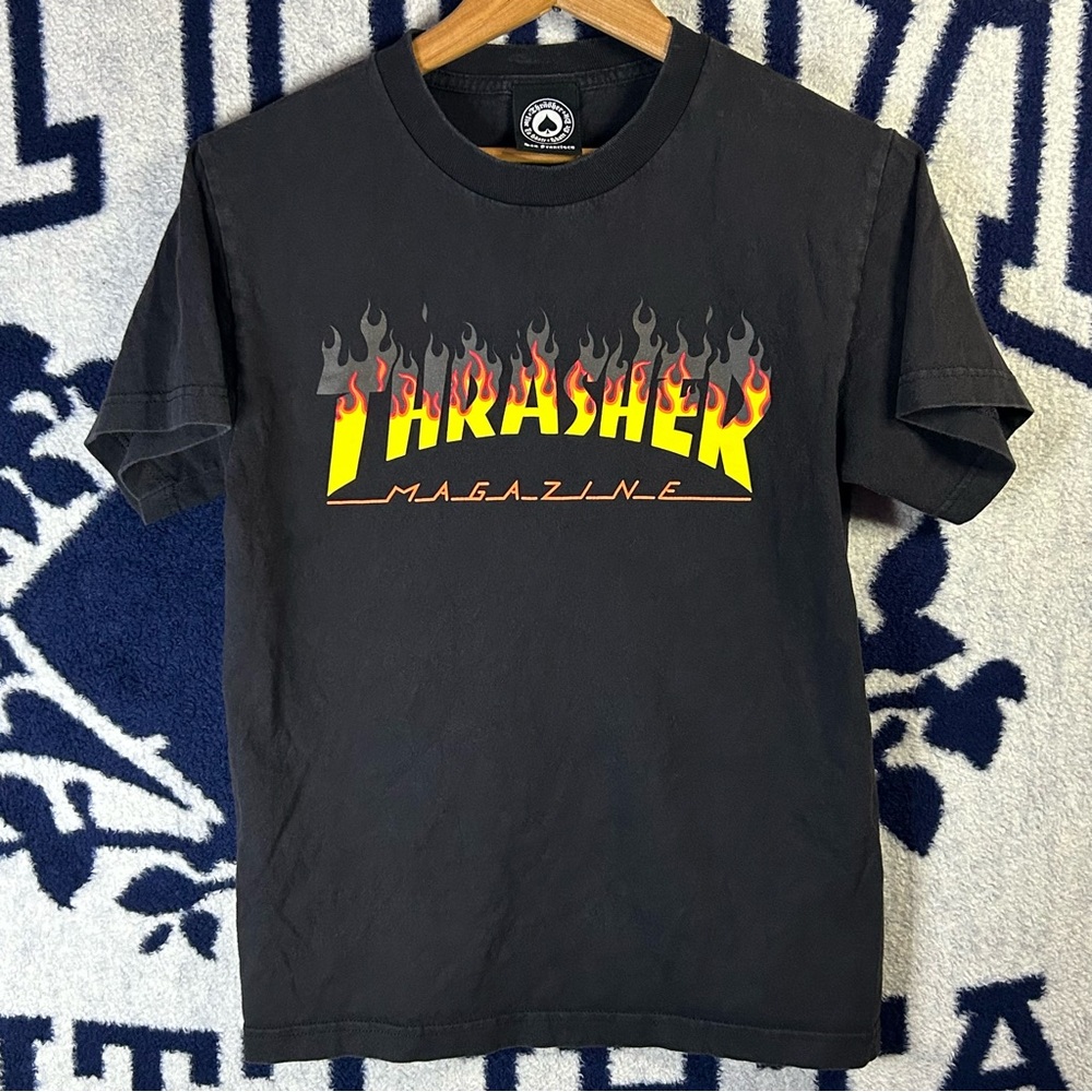 Thrasher T-Shirt Size Small Black Skateboard Magazine Skater Graphic Tee
